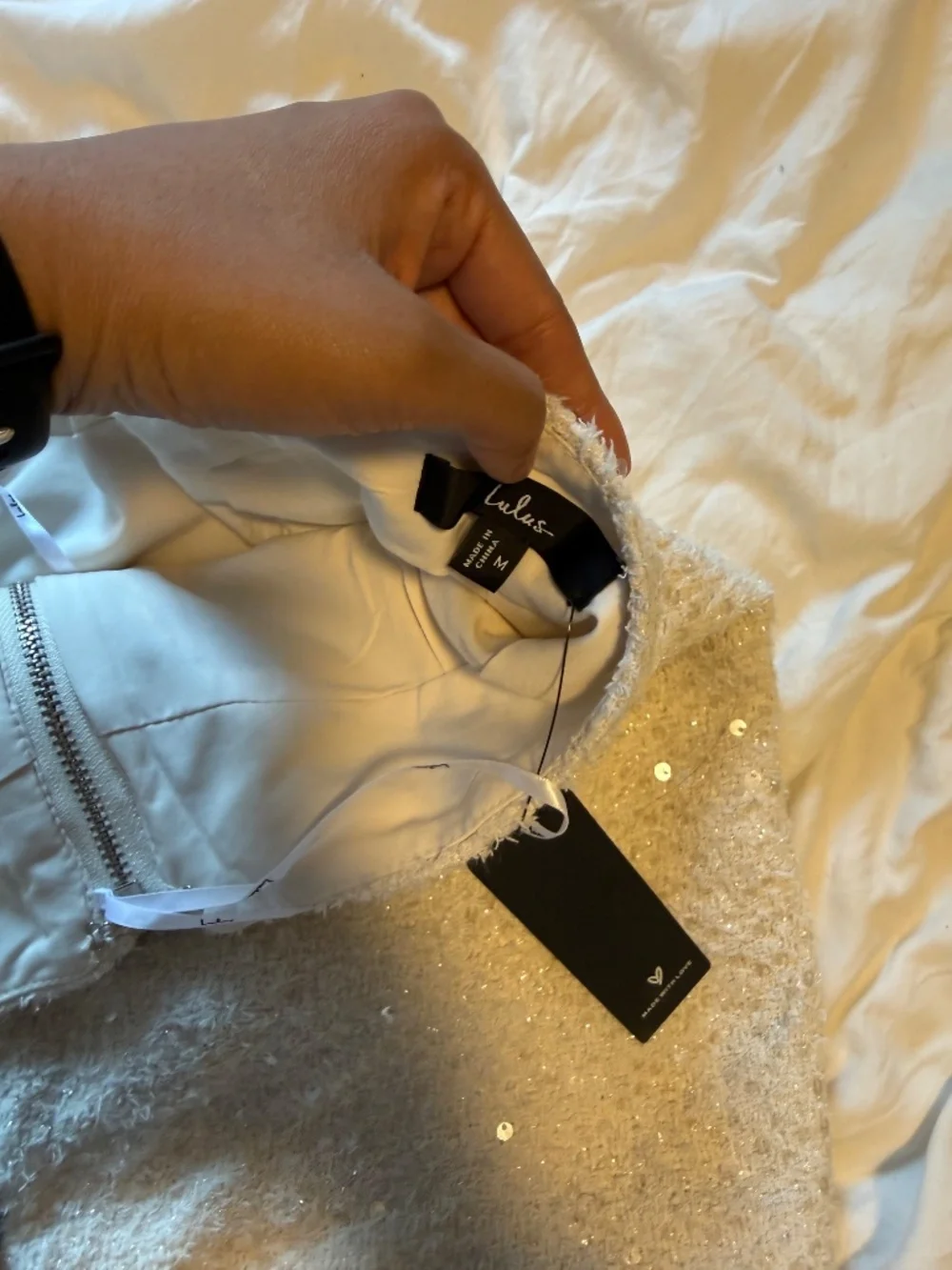 Lulus White Sequin Skirt and Corset top - Picture 6 of 6